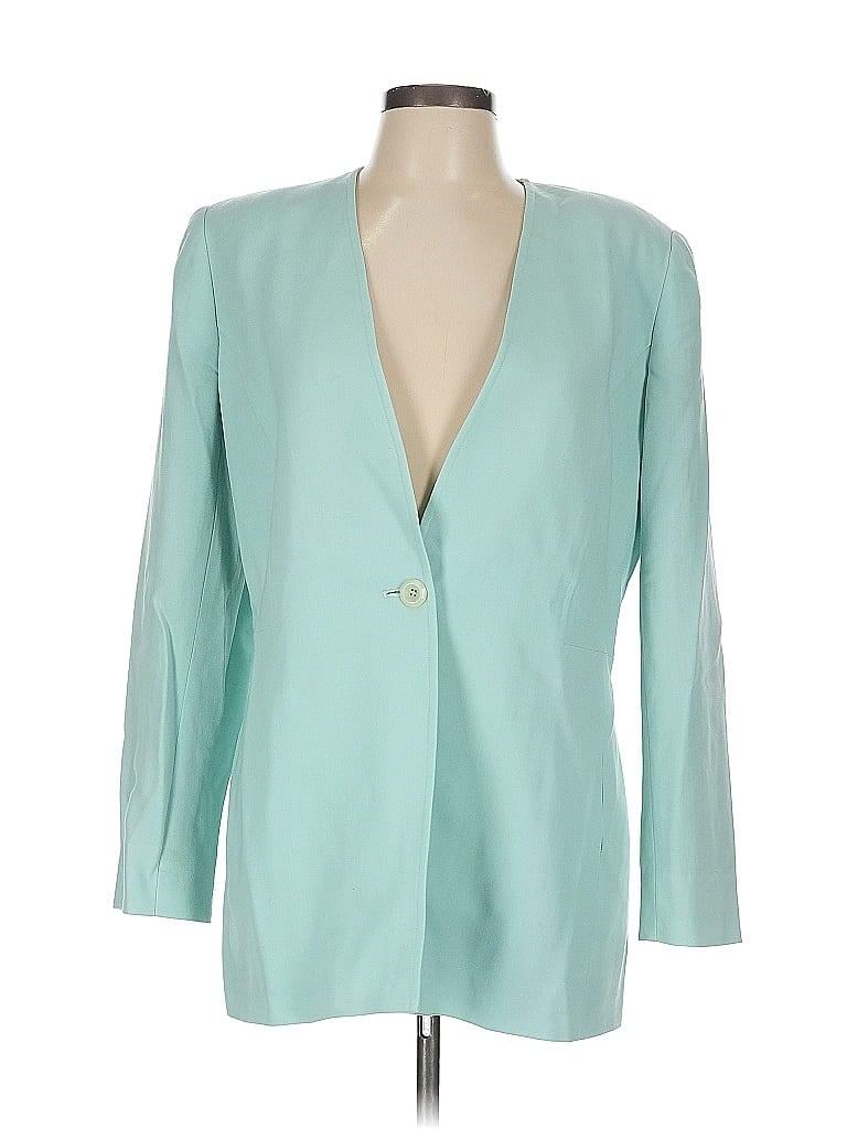 Mystree 100% Cotton Teal Ivory Blazer Size M - photo 1