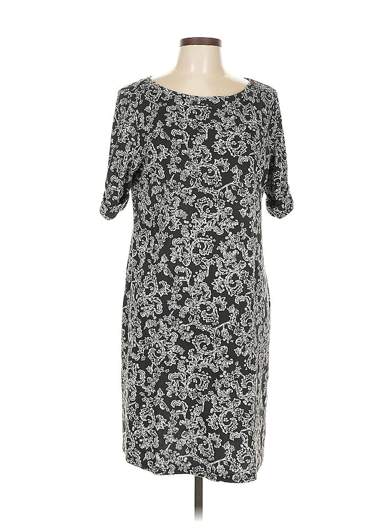 Pre-owned Karen Scott Sport Casual Dress In Gray