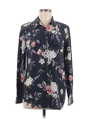 Equipment Long Sleeve Silk Top (view 1)