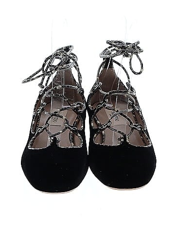 Valentino Calfskin Snakeskin Embossed Velvet Flats (view 2)