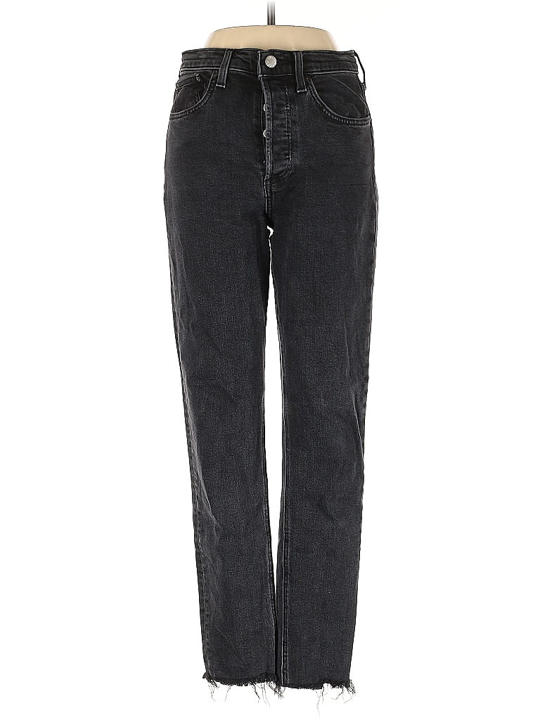 Denim Forum Chevron-herringbone Black Jeans Size 26 waist - photo 1