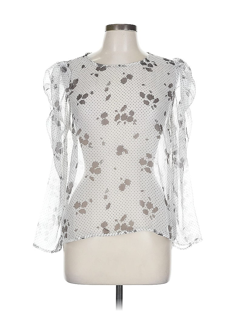 Pre-owned Banana Republic Factory Store 3/4 Sleeve Blouse In Silver