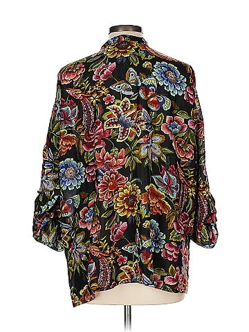 Johnny Was 3/4 Sleeve Silk Top (view 2)