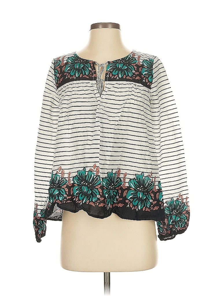 Pre-owned Calypso St Barth Long Sleeve Blouse In Blue