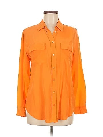 Equipment Long Sleeve Silk Top (view 1)