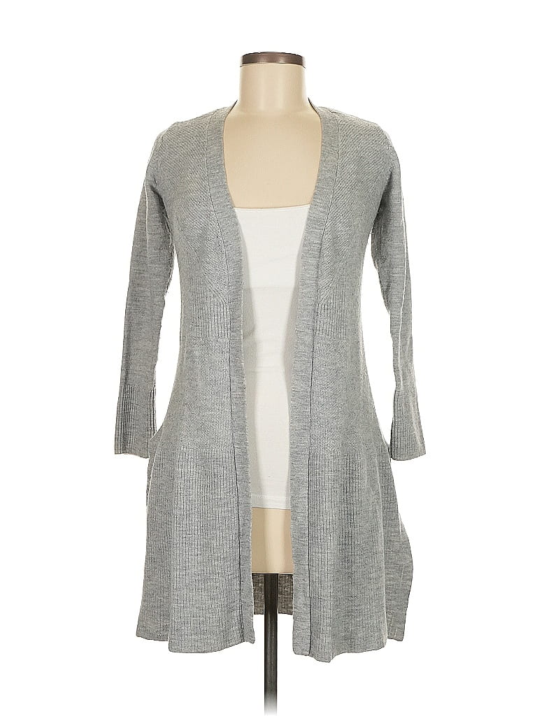 Pre-owned Tahari Wool Cardigan Sweater In Gray