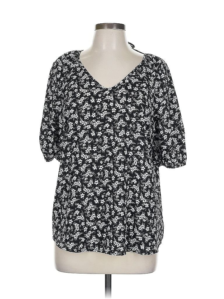 Pre-owned 41hawthorn 3/4 Sleeve Blouse In Black