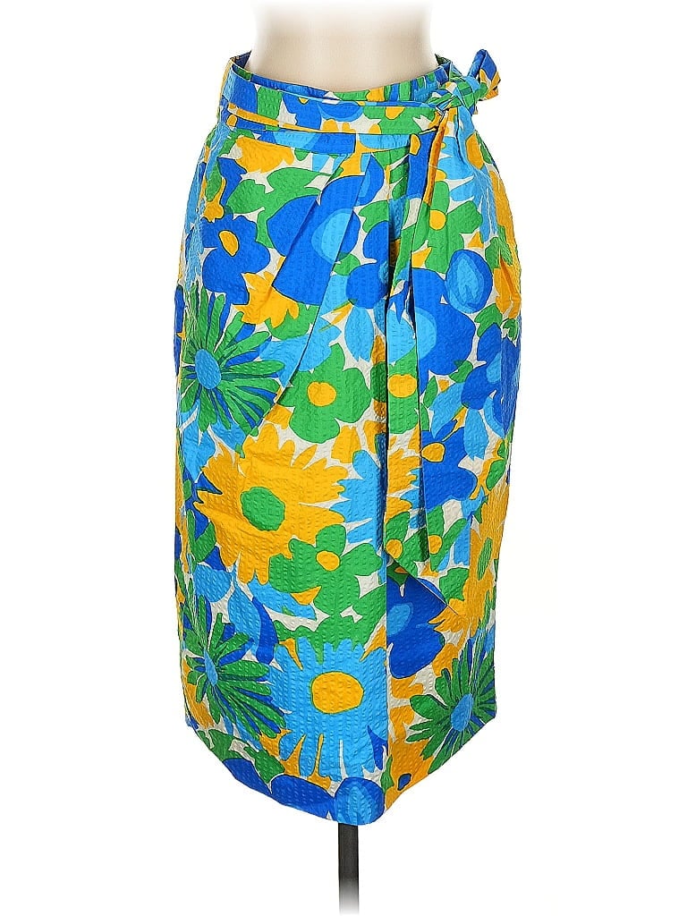 J.Crew 100% Cotton Tropical Blue Casual Skirt Size 2 - photo 1