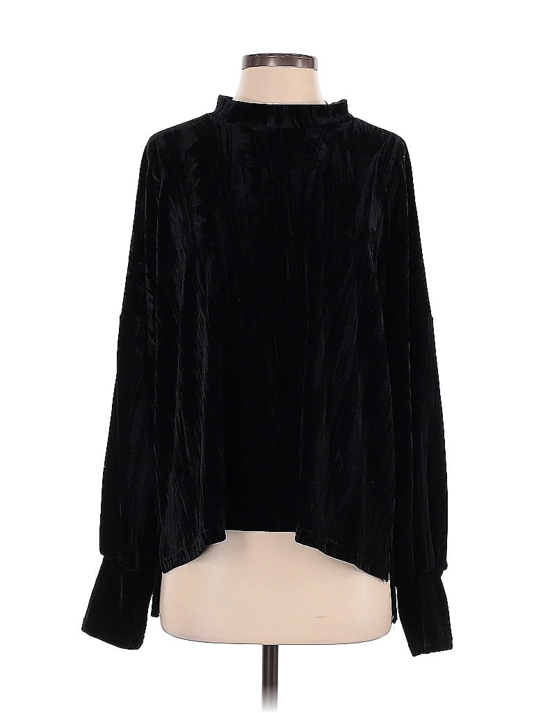 Pre-owned Portrait Long Sleeve Blouse In Black