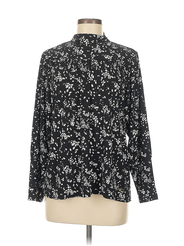 Pre-owned Anne Klein Long Sleeve Blouse In Black