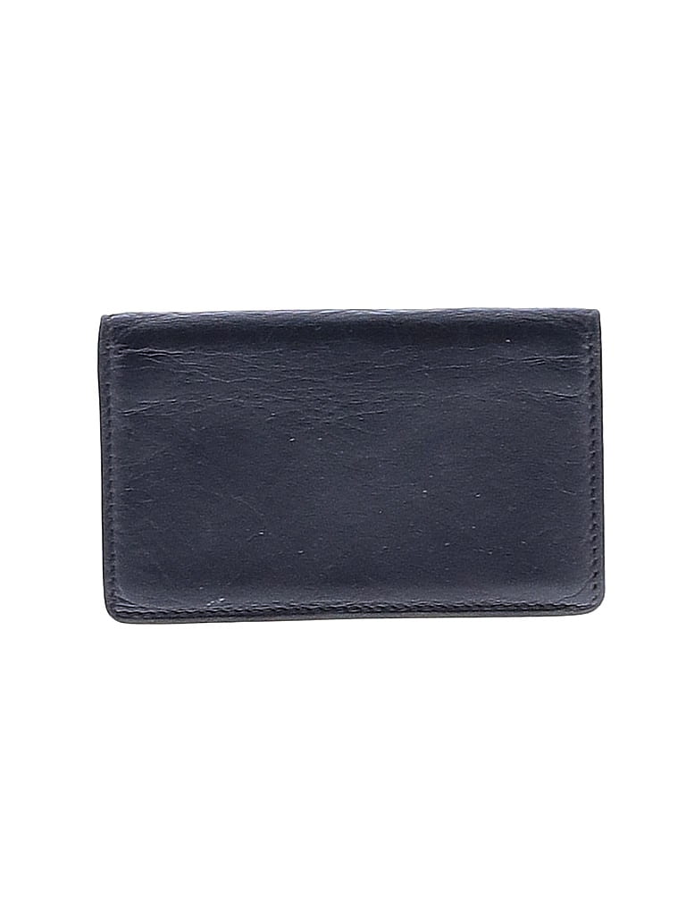 Assorted Brands 100% Leather Blue Black Leather Card Holder One size - photo 1