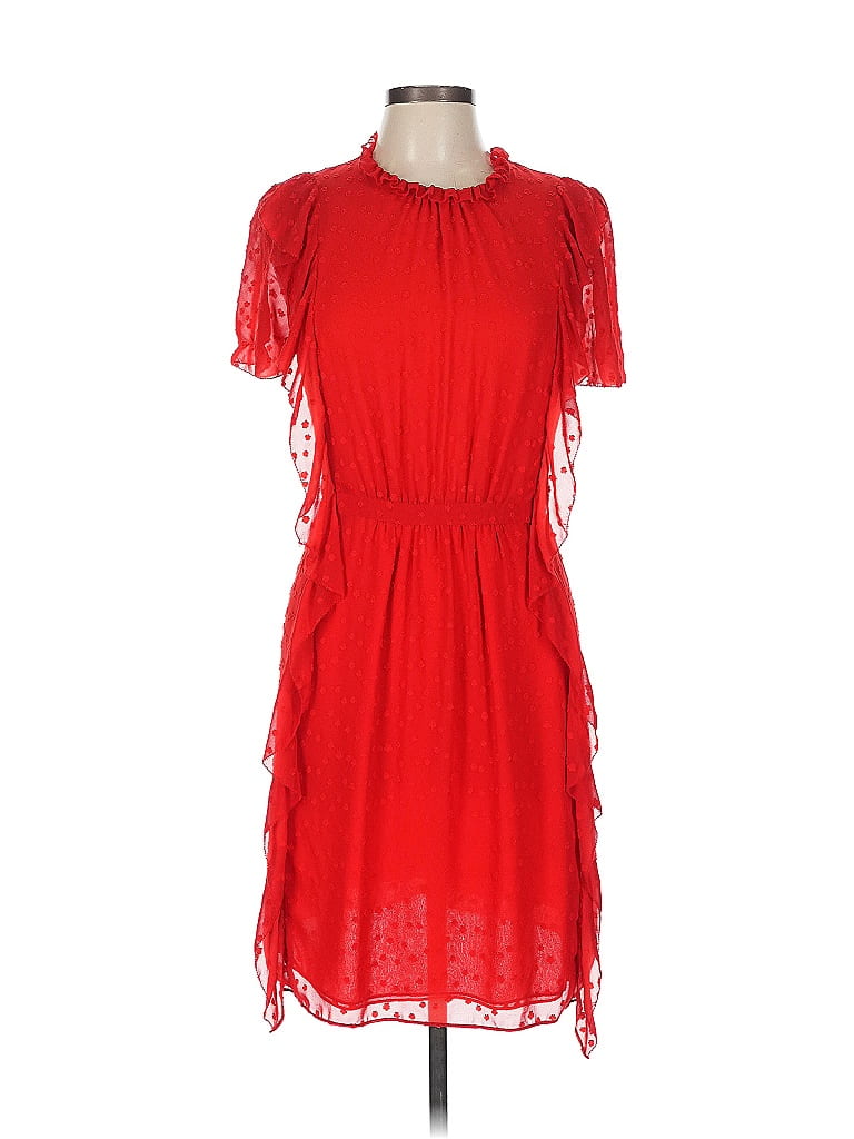 ML Monique Lhuillier 100% Polyester Red Cocktail Dress Size 8 - photo 1