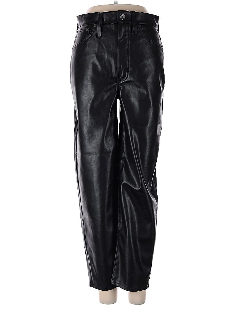 Pre-owned Madewell Faux Leather Pants In Black