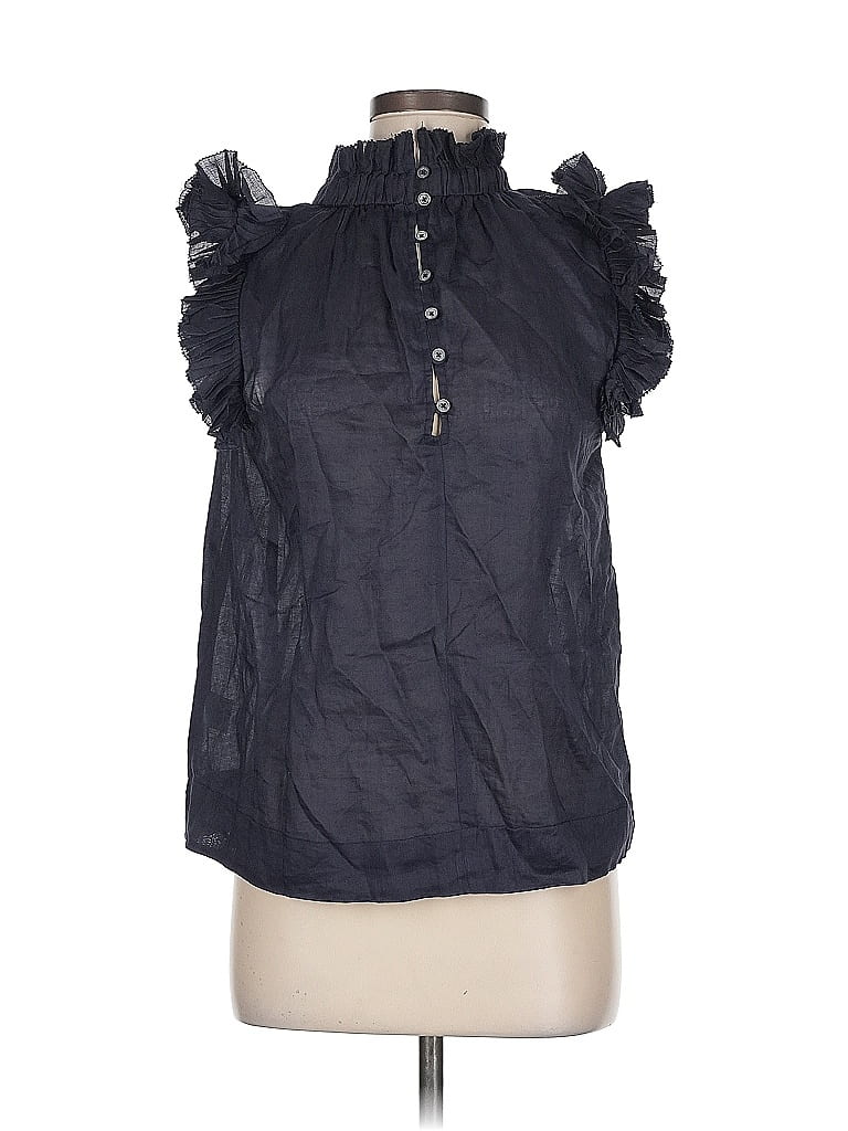 Sea New York 100% Ramie Black Sleeveless Blouse Size 8 - photo 1