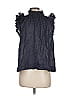 Sea New York 100% Ramie Black Sleeveless Blouse Size 8 - photo 2