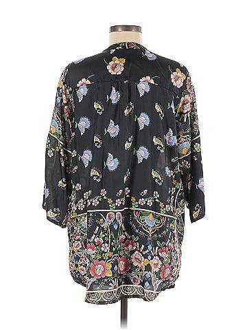 Johnny Was 3/4 Sleeve Silk Top (view 2)