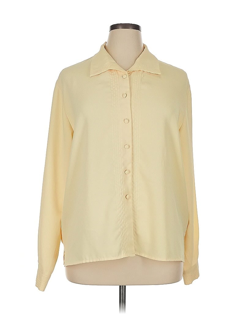 Pre-owned Karen Scott Long Sleeve Blouse In White