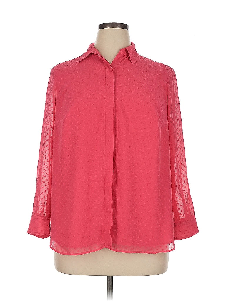 Pre-owned Talbots 3/4 Sleeve Blouse In Pink