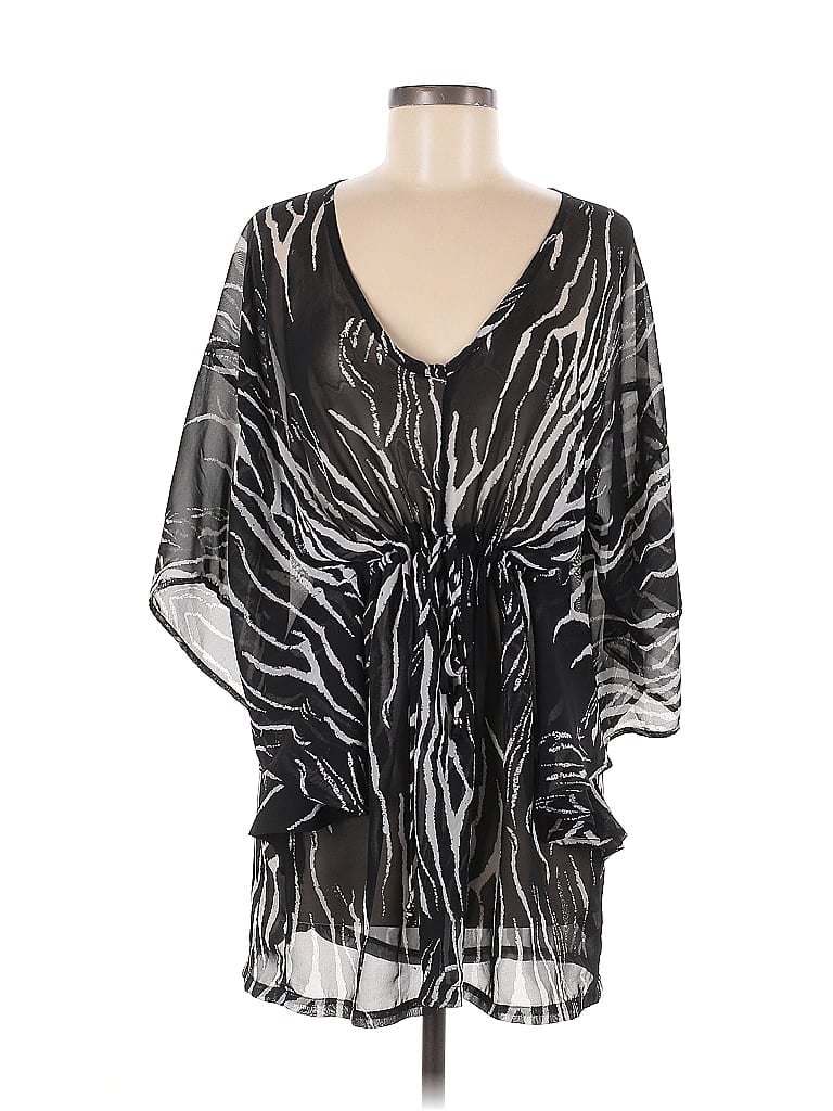 Pre-owned Apt. 9 Short Sleeve Blouse In Black