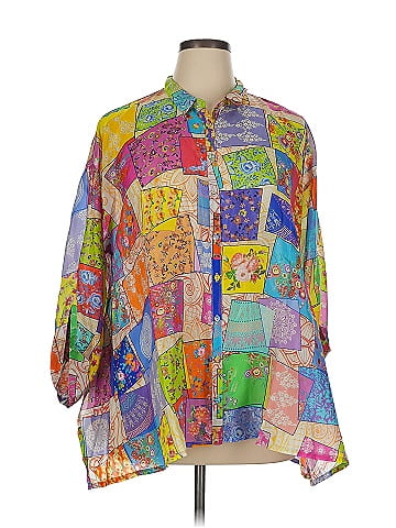 Johnny Was 3/4 Sleeve Silk Top (view 1)