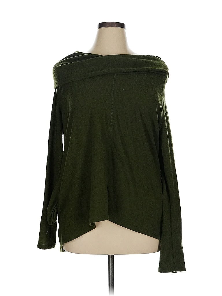 Pre-owned Caslon Long Sleeve Top Green Tops