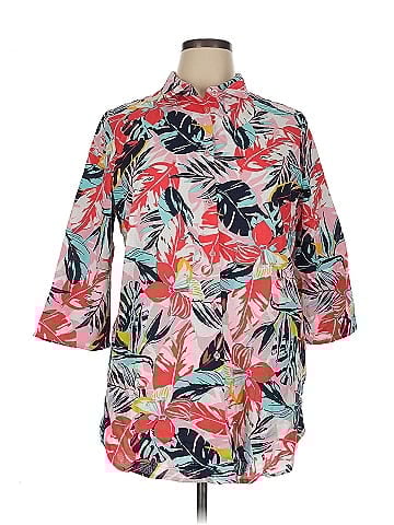 Jessica London 3/4 Sleeve Button-Down Shirt (view 1)