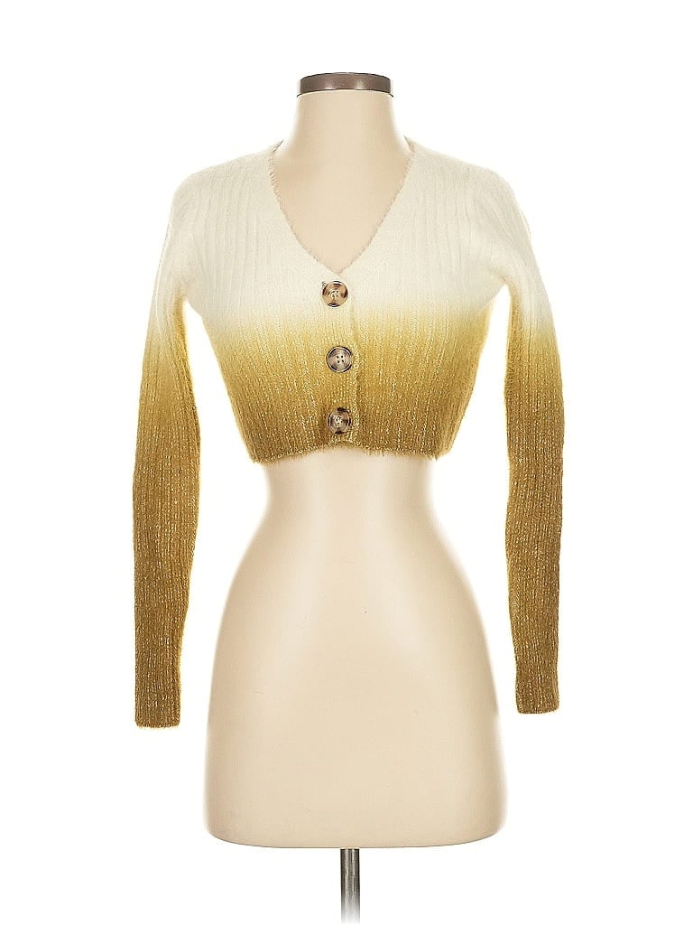 Pre-owned Urban Outfitters Cardigan Sweater In Gold