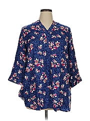 Woman Within 3/4 Sleeve Button Down Shirt