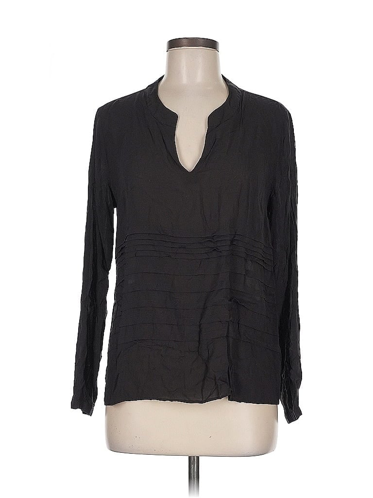 Pre-owned Gap Long Sleeve Blouse In Black