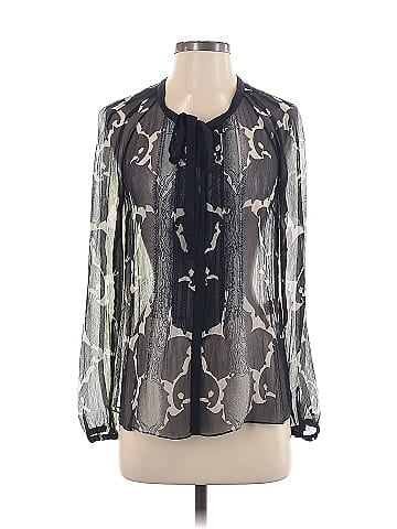 Elie Tahari Long Sleeve Silk Top (view 1)