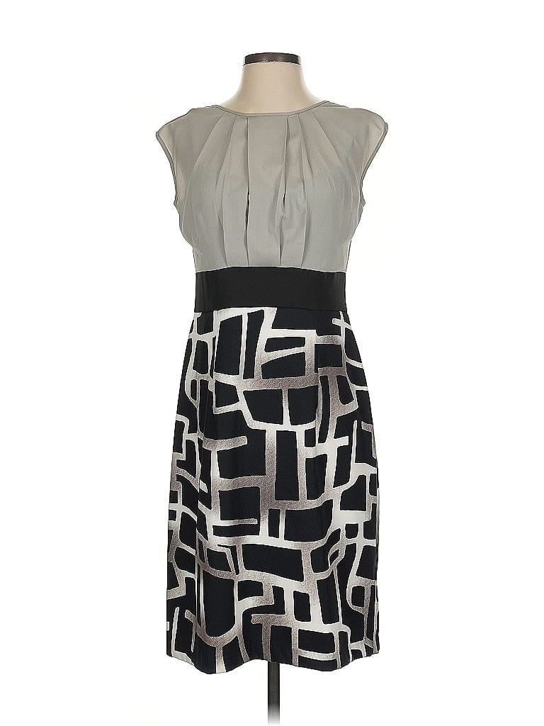 AB Studio 100% Polyester Graphic Gray Cocktail Dress Size S - photo 1