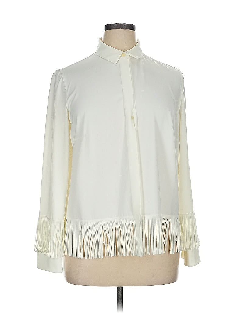 Akris Punto Ivory Long Sleeve Blouse Size 14 - photo 1