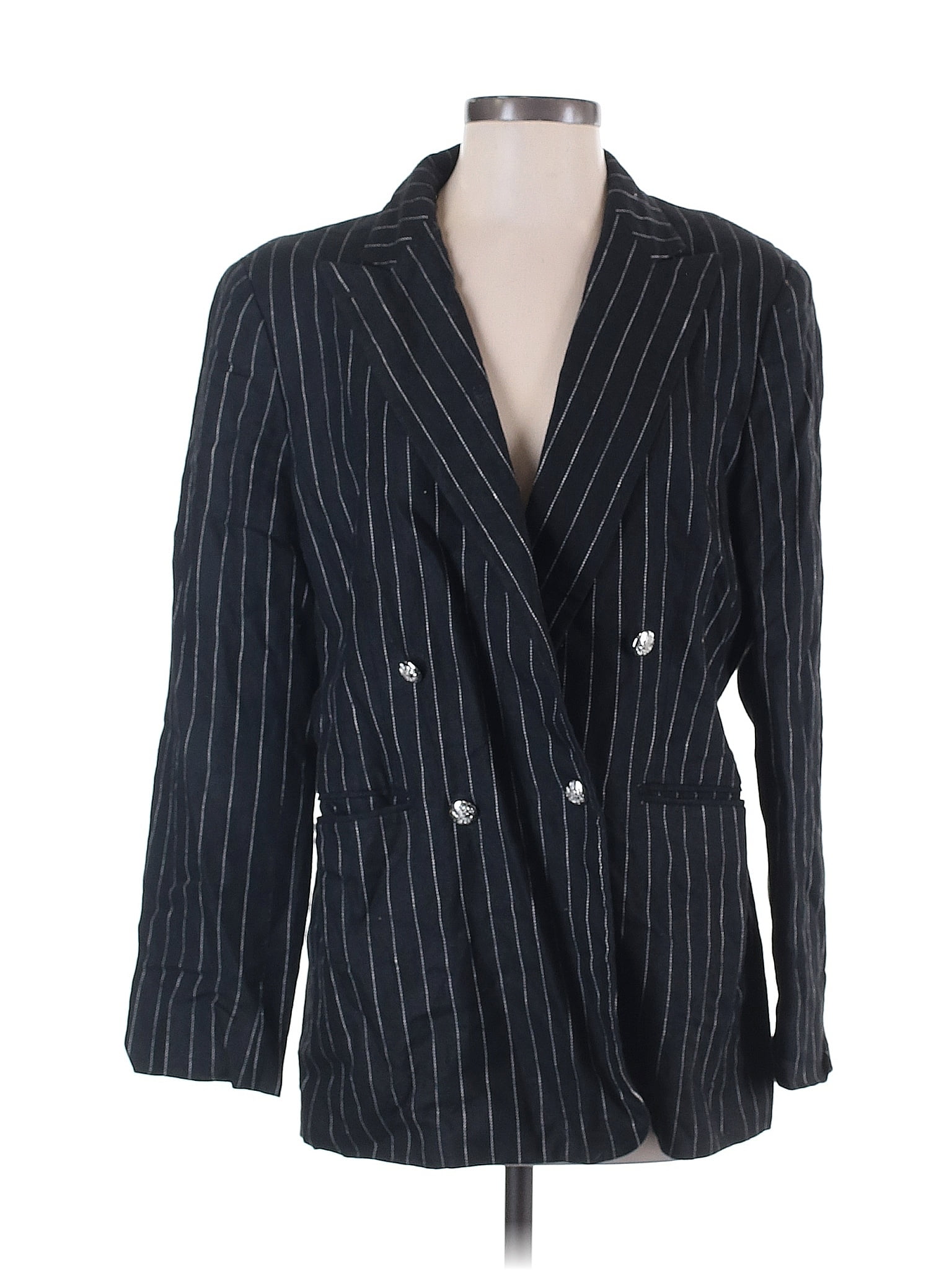 Lauren by Ralph Lauren Stripes Blue Blazer Size 12