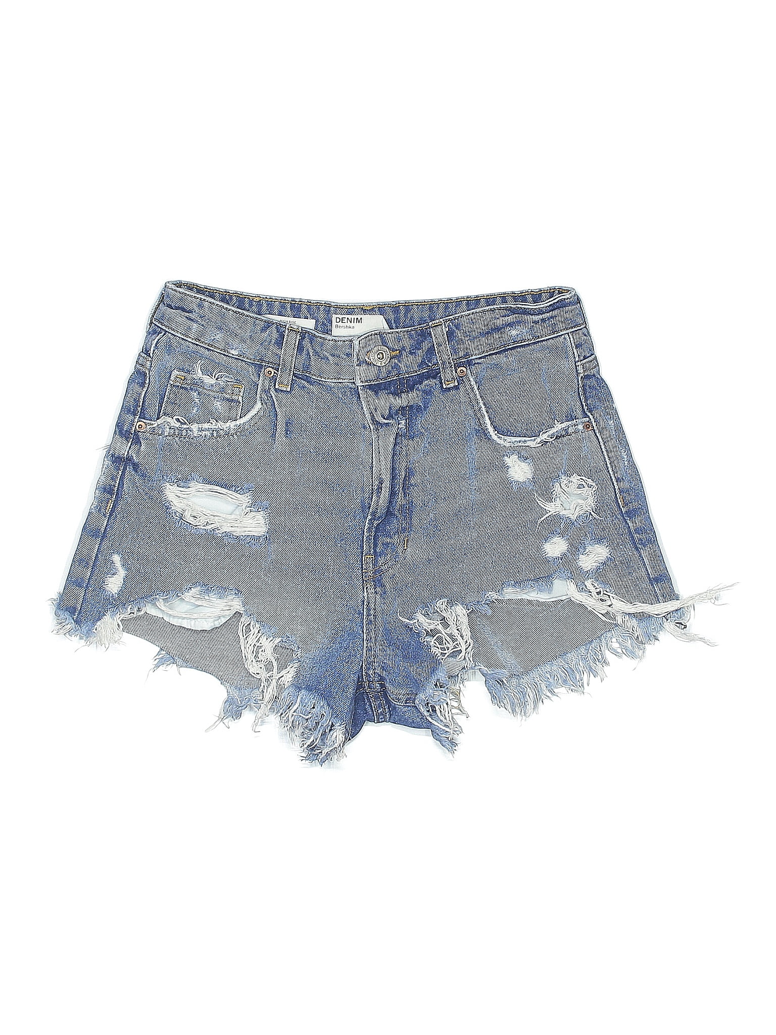 Bershka 100% Cotton Blue Denim Shorts Size 6