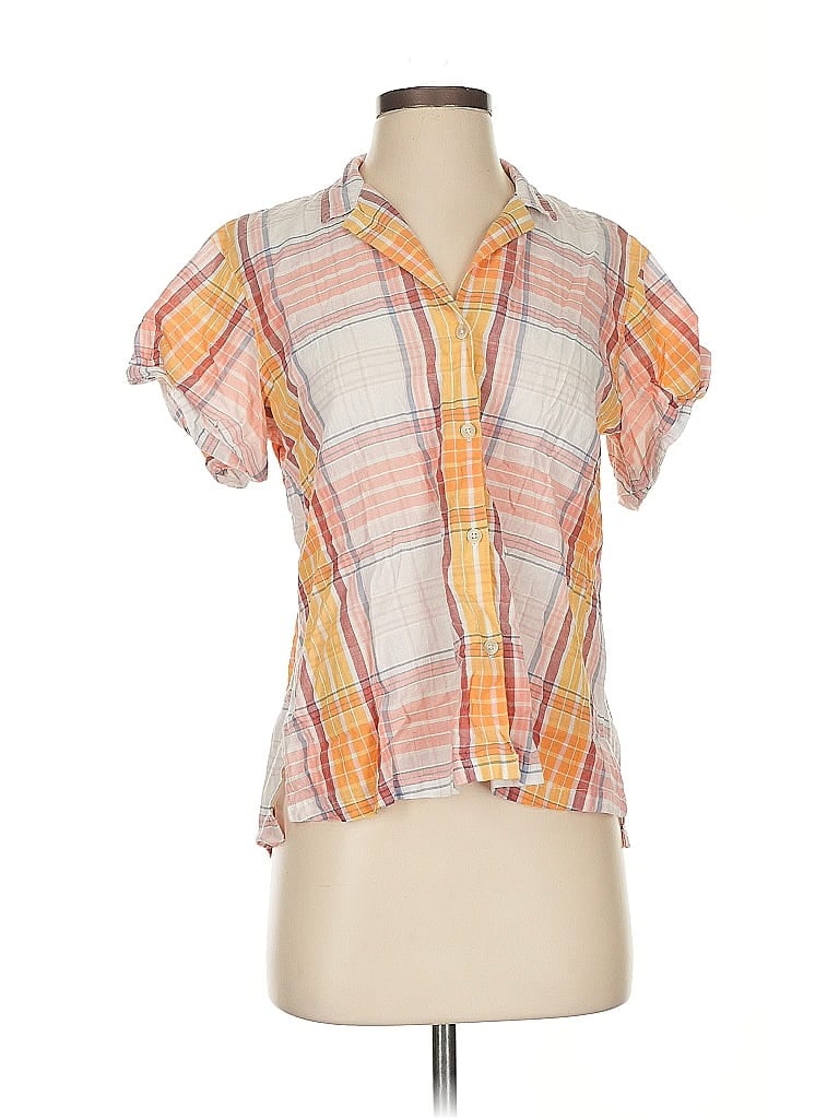 Pre-owned Eddie Bauer Short Sleeve Blouse In Orange