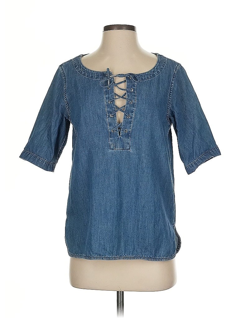 Pre-owned Rag & Bone Short Sleeve Blouse In Blue