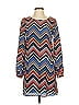 Almost Famous 100% Polyester Chevron-herringbone Blue Casual Dress Size S - photo 1