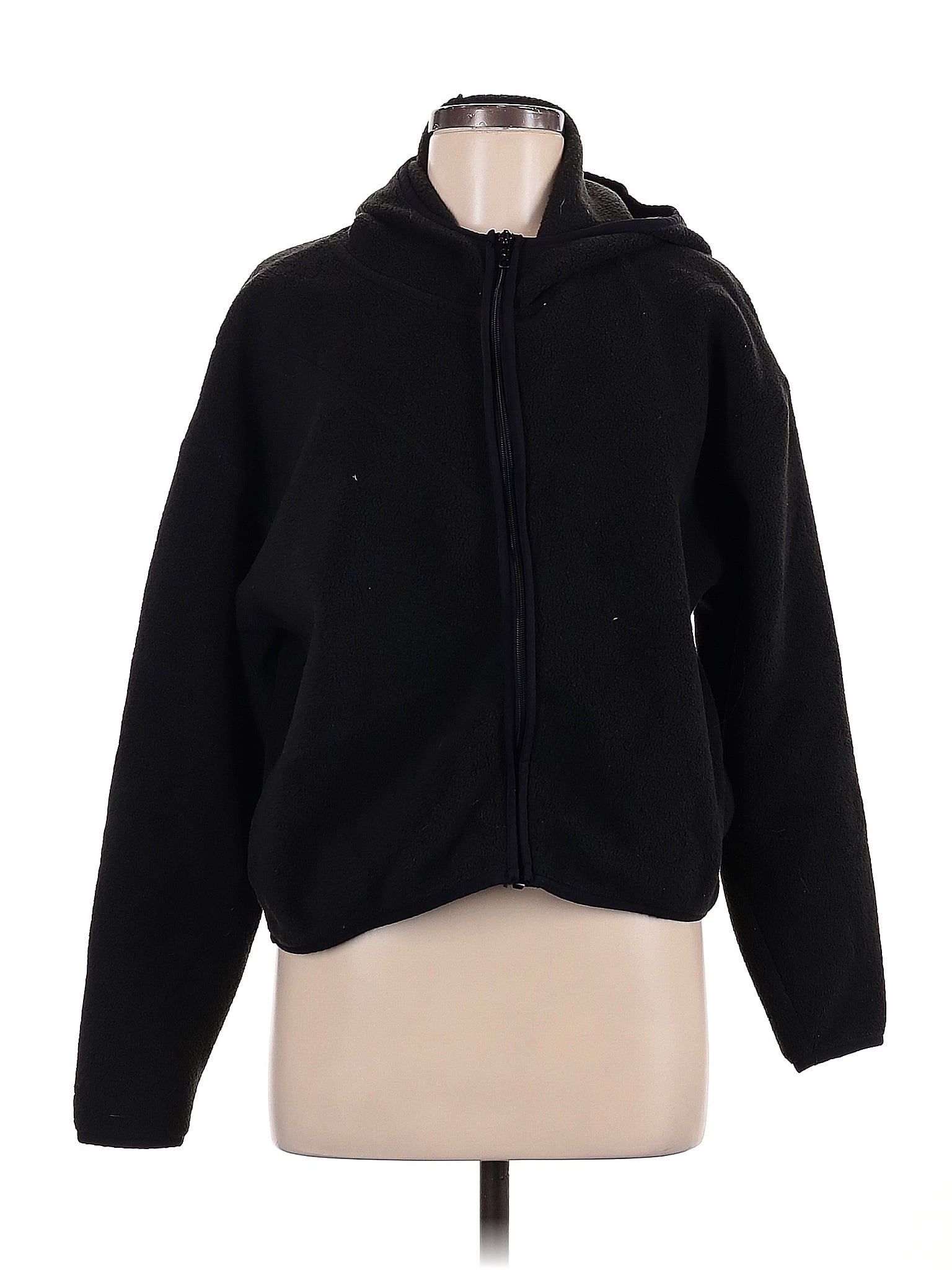 Victoria&apos;s Secret Pink 100% Polyester Black Zip Up Hoodie Size M