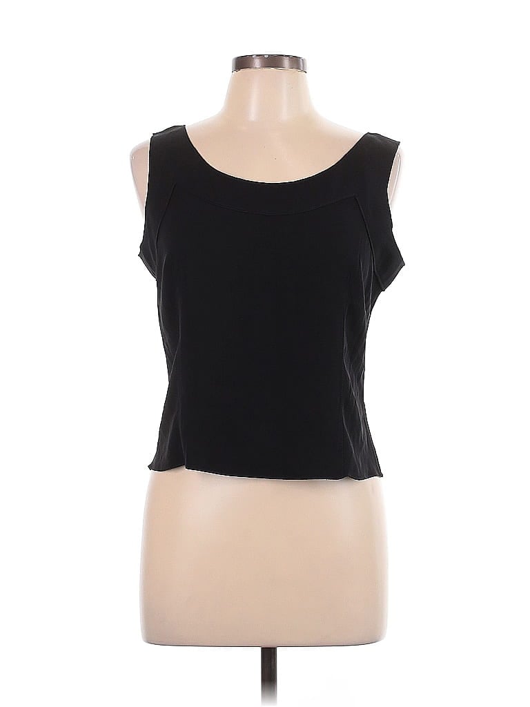 Pre-owned Doncaster Collection Sleeveless Top Black Scoop Neck Tops