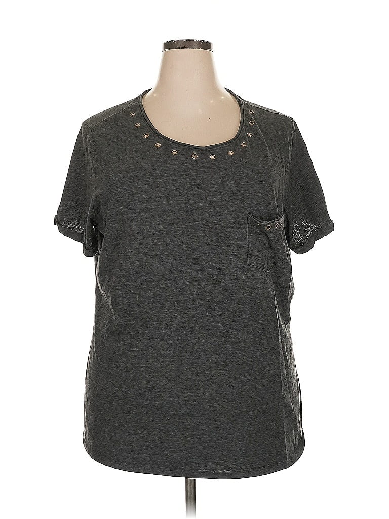 Terra & Sky Gray Short Sleeve Top Size 2X - photo 1
