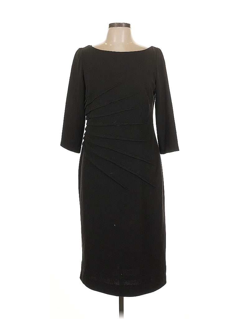 David Meister Solid Black Cocktail Dress Size 12 - photo 1