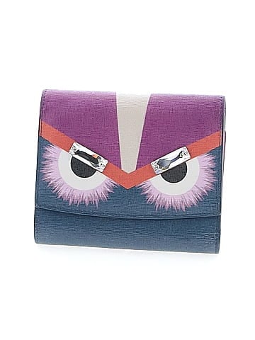 Fendi Saffiano Leather Monster Eyes Compact Wallet (view 1)