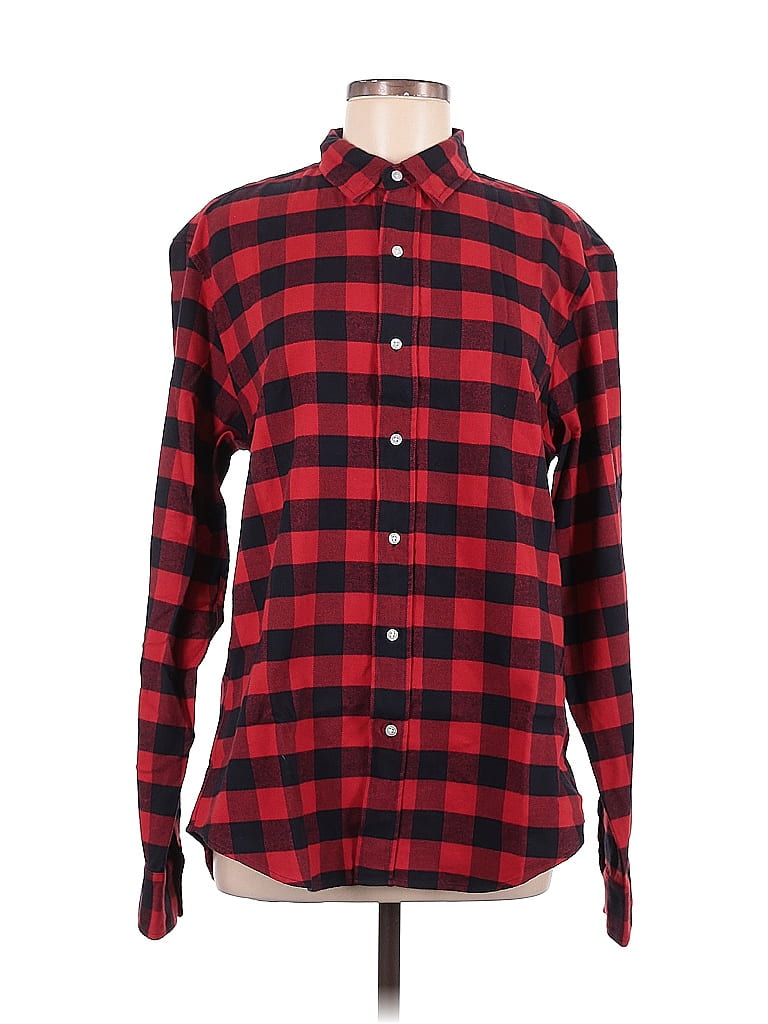 Frank & Eileen 100% Cotton Checkered-gingham Red Long Sleeve Button-Down Shirt Size M - photo 1