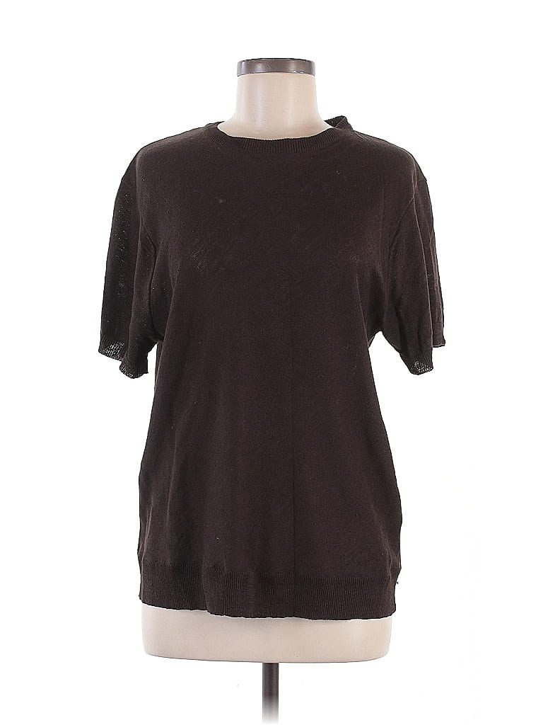 DKNY Linen Drop Shoulder Short Sleeve Top