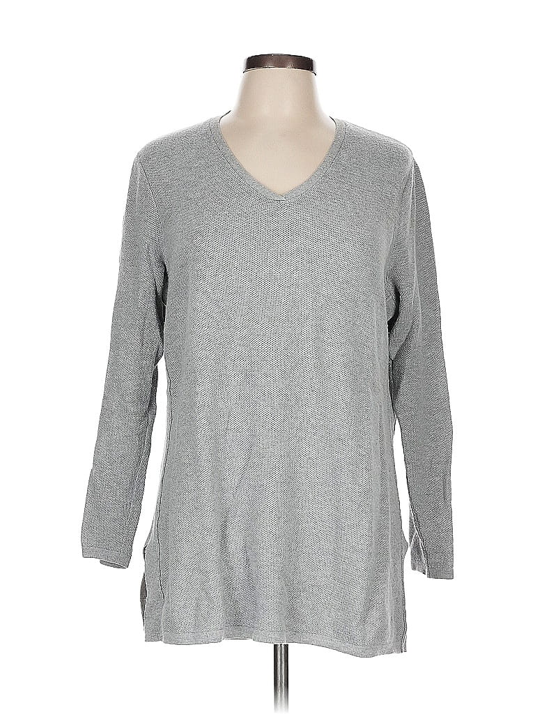 Pre-owned Jjill 3/4 Sleeve T-shirt In Gray