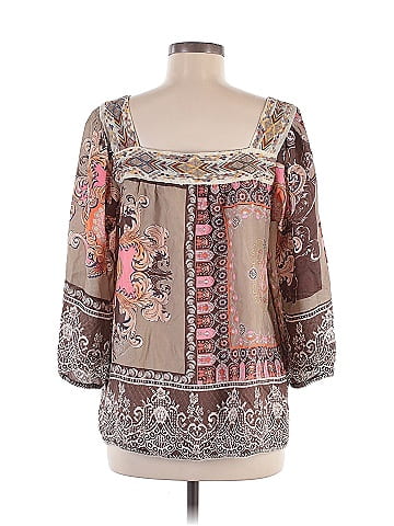 Johnny Was 3/4 Sleeve Silk Top (view 2)