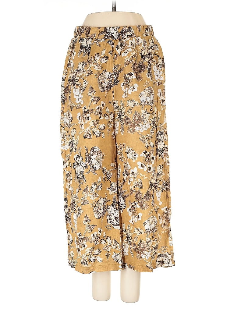 Elie Tahari 100% Linen Floral Gold Linen Pants Size XS - photo 1
