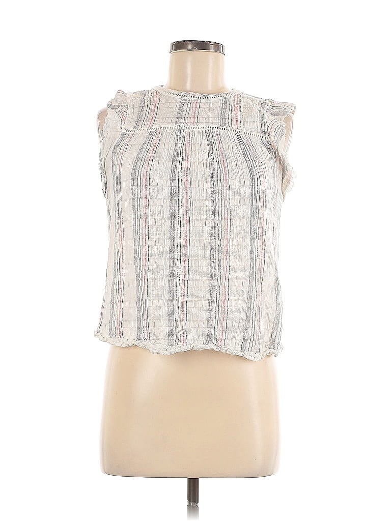 Pre-owned Knox Rose Sleeveless Blouse In White