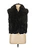 Adrienne Landau 100% Rabbit Fur Black Faux Fur Vest Size L - photo 1