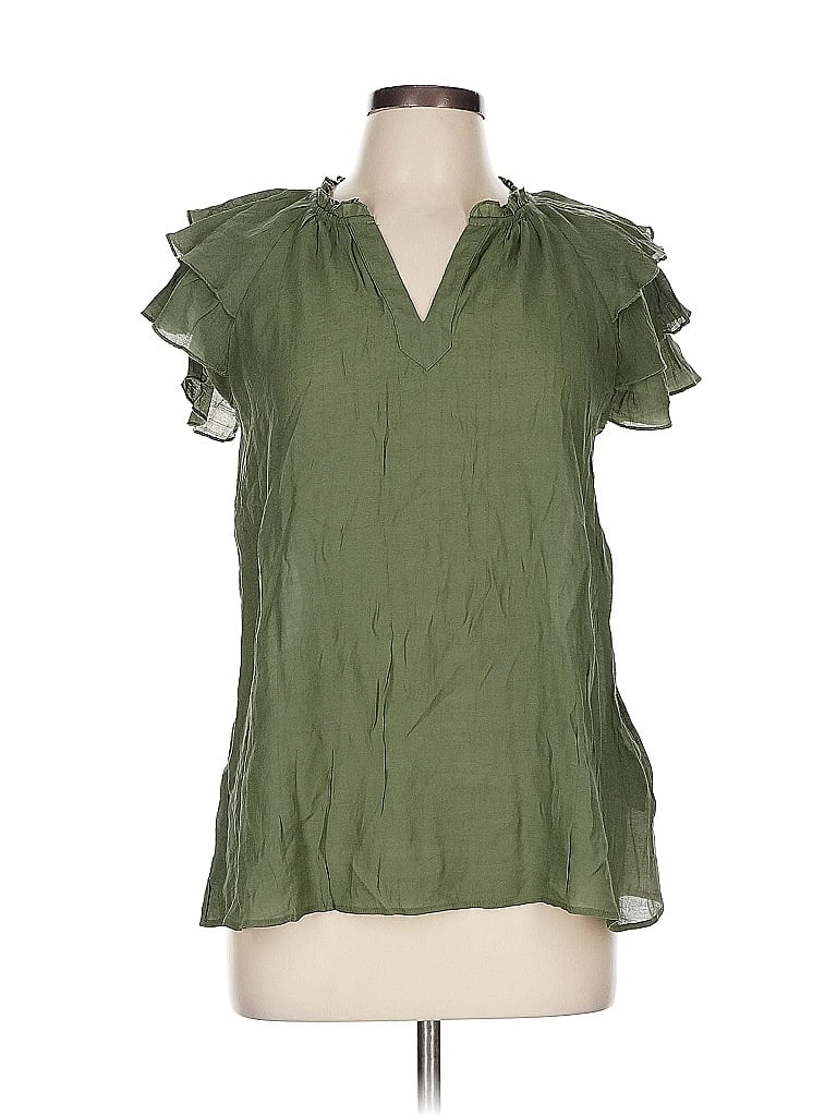 Pre-owned Nanette Lepore Short Sleeve Blouse In Green